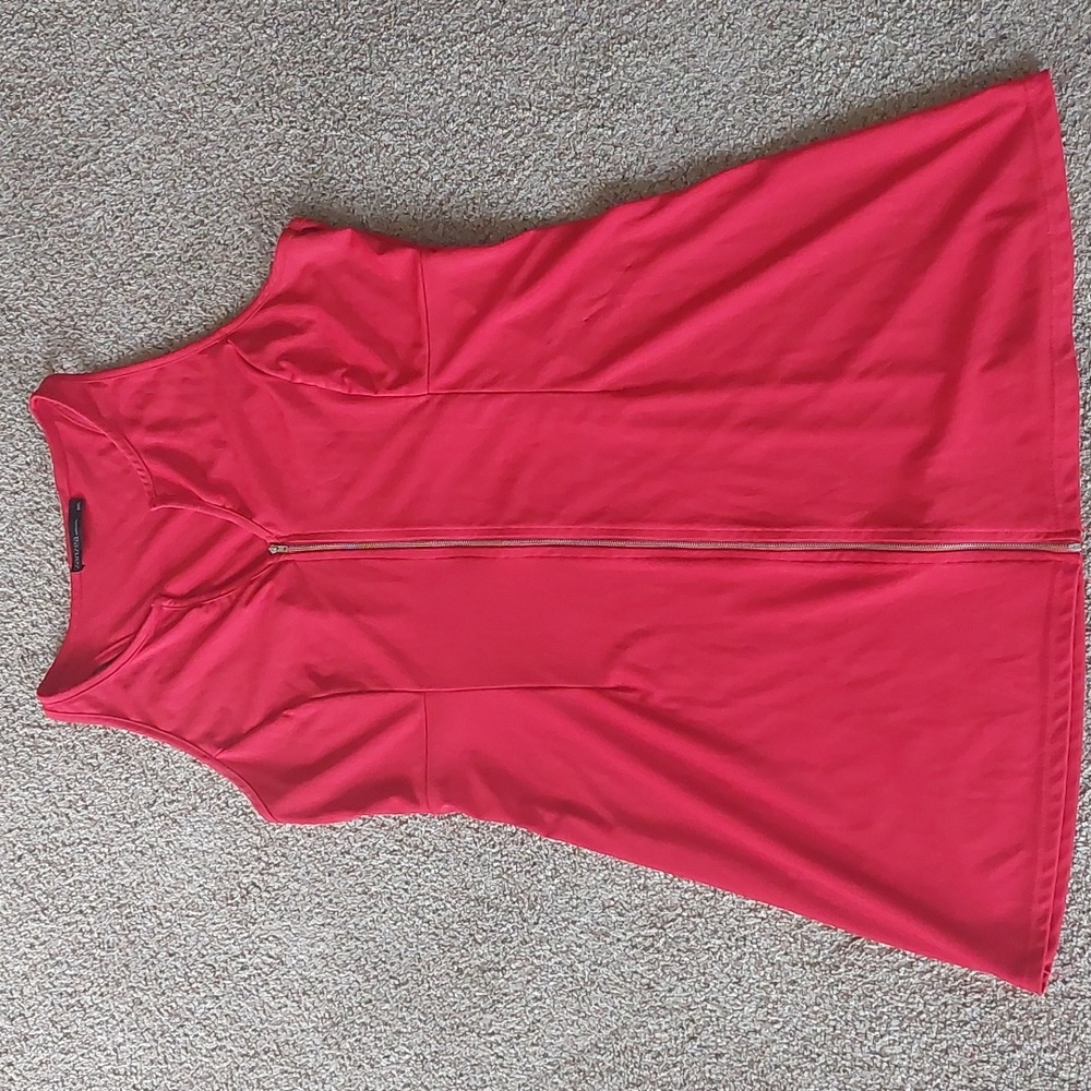 A Red Zip-up Dress